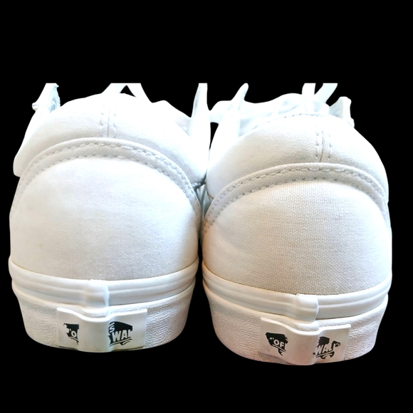 VANS Mens White Old Skool Canvas Shoes- Size US Men 7.5/Women 9 - Picture 5 of 14
